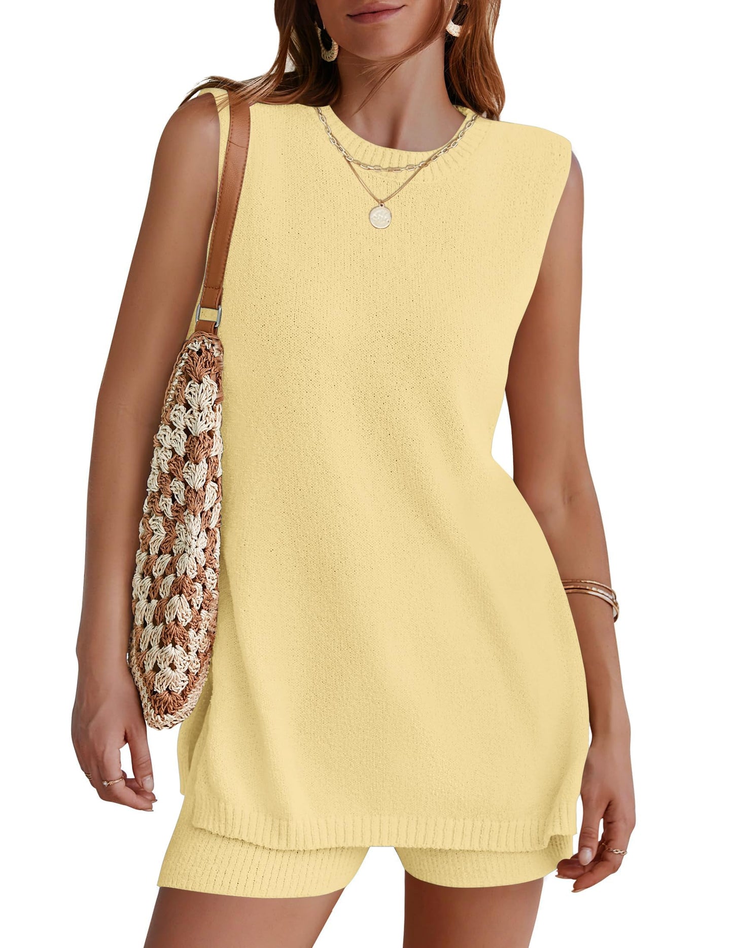 Summer Sleeveless Sweater Lounge Sets