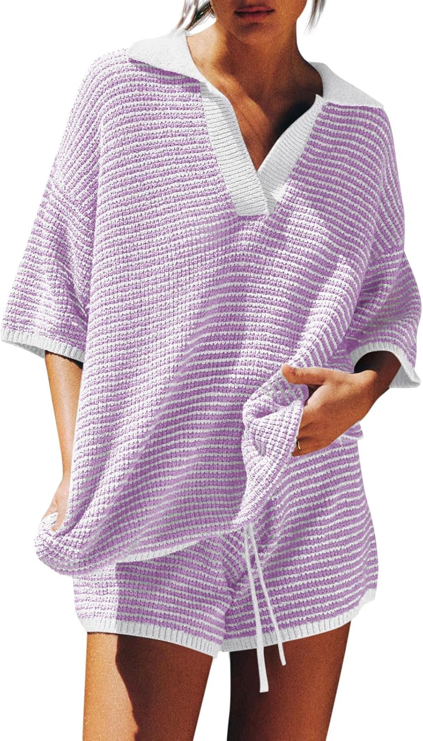V Neck Sweater Lounge Set