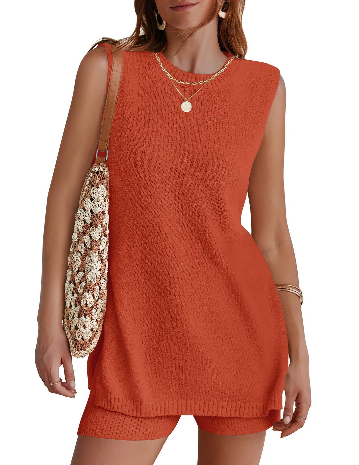 Summer Sleeveless Sweater Lounge Sets