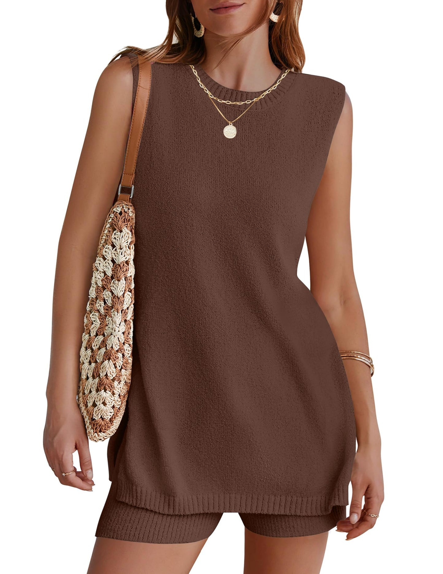 Summer Sleeveless Sweater Lounge Sets