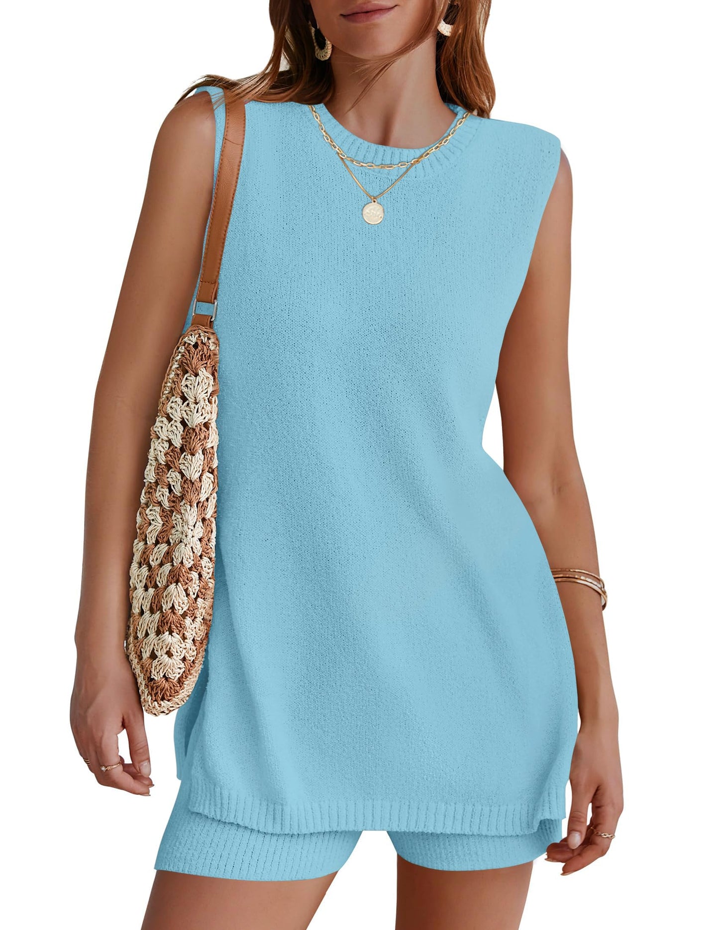 Summer Sleeveless Sweater Lounge Sets