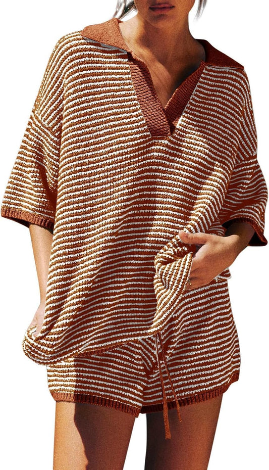 V Neck Sweater Lounge Set