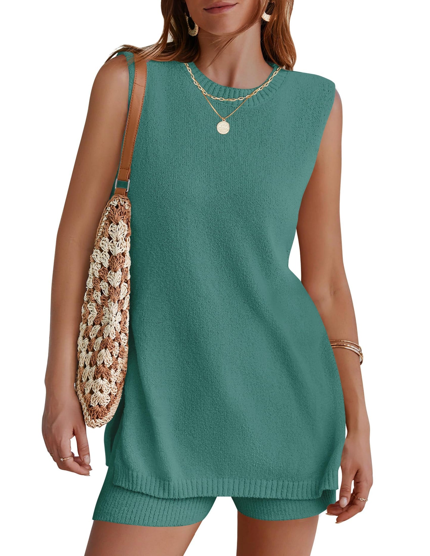 Summer Sleeveless Sweater Lounge Sets