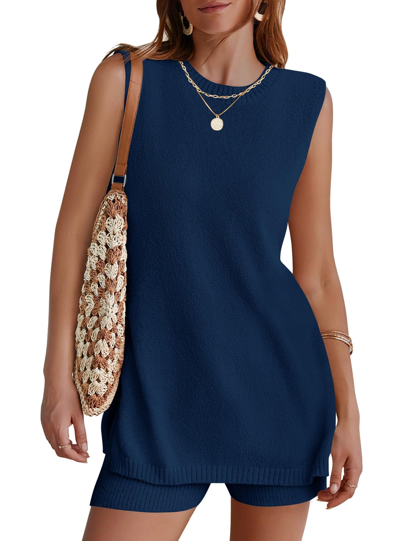 Summer Sleeveless Sweater Lounge Sets