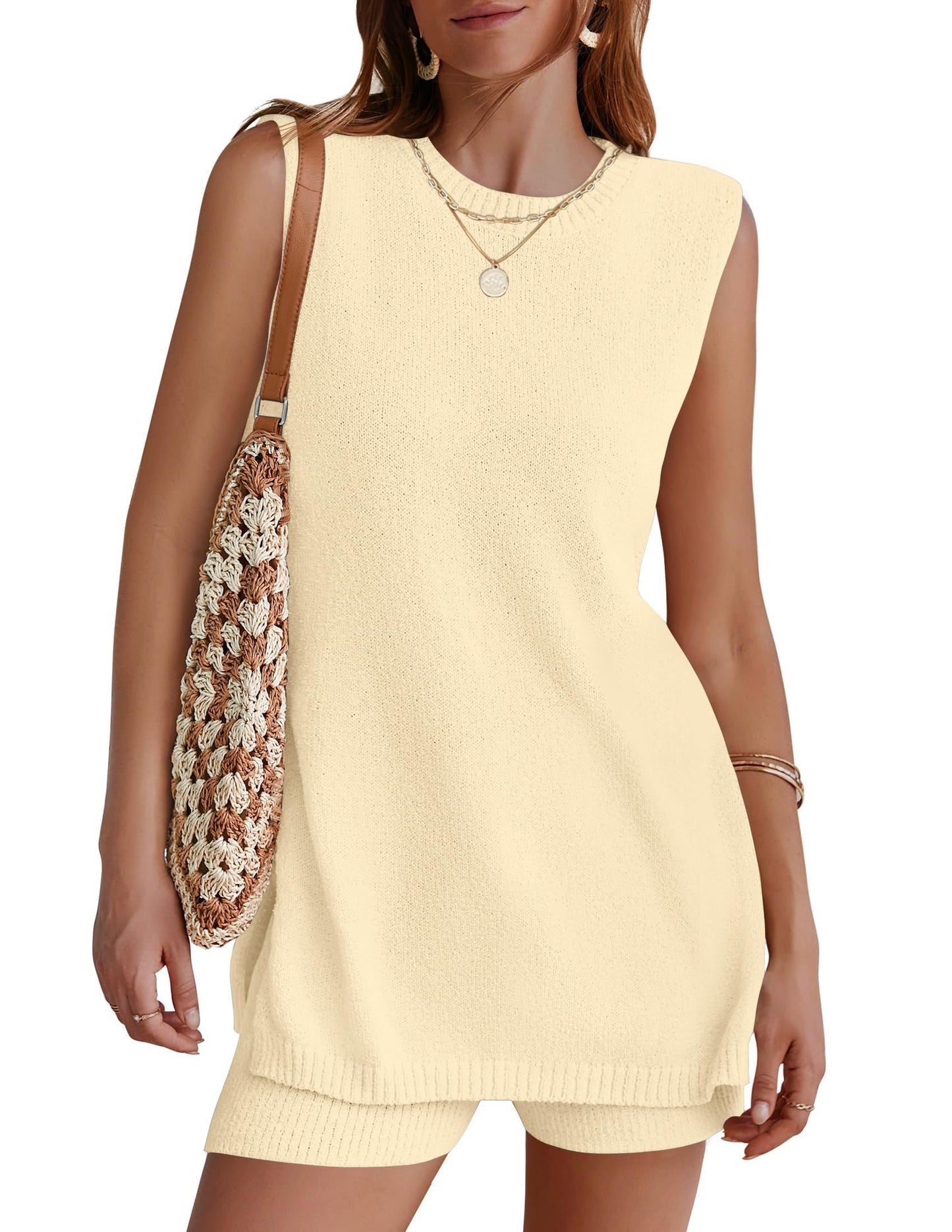 Summer Sleeveless Sweater Lounge Sets