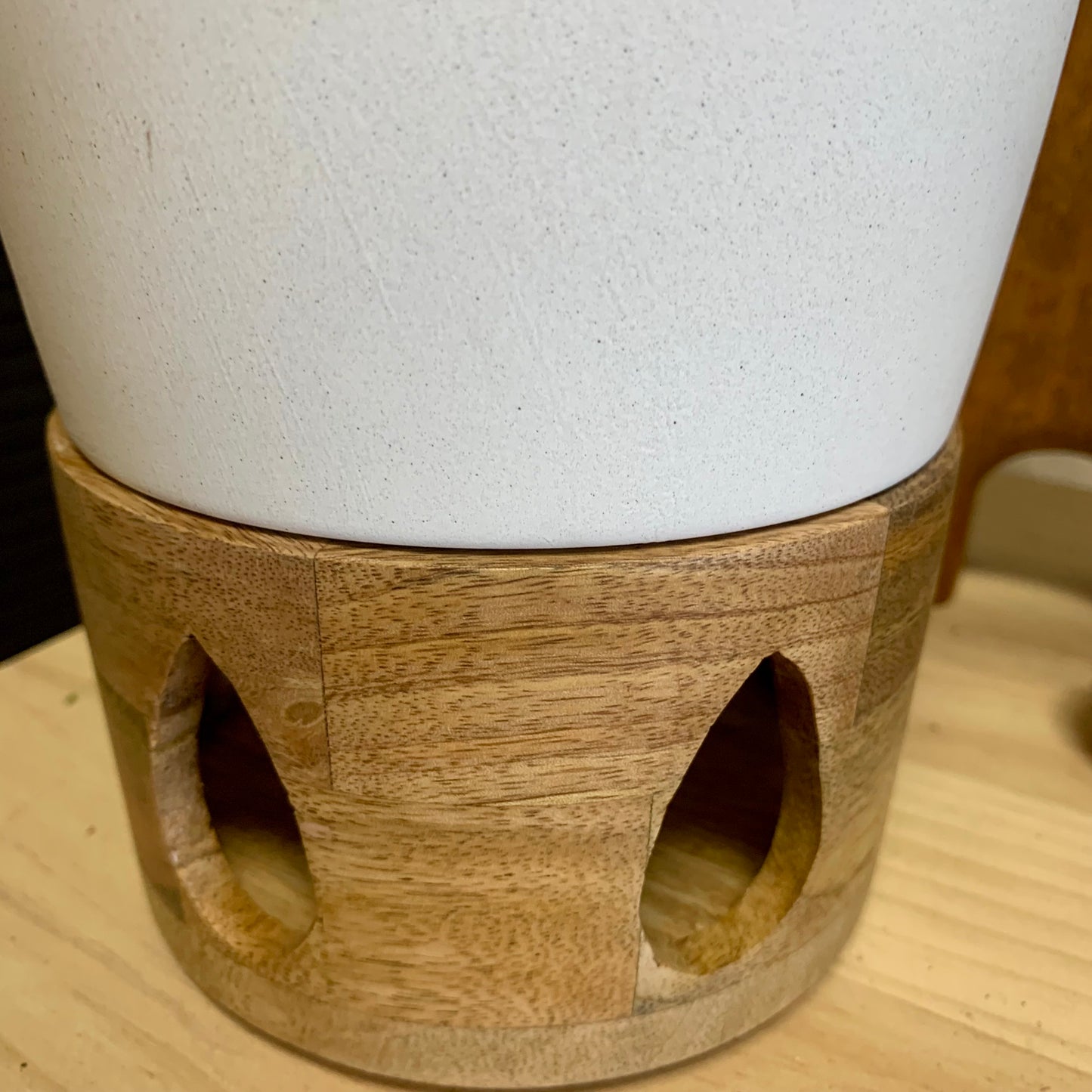 Ceramic + Wood Planter