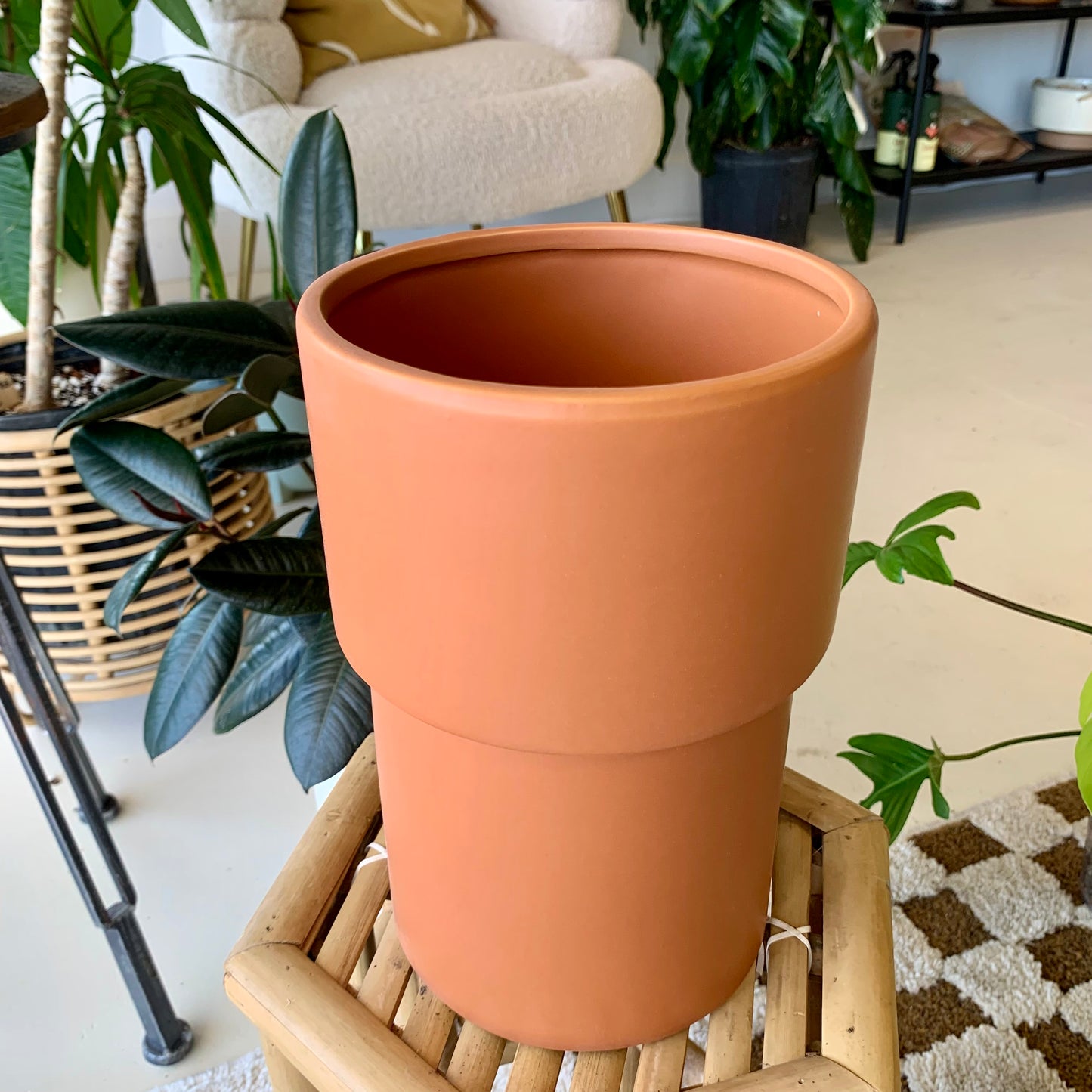 Tall Vermillion Pot