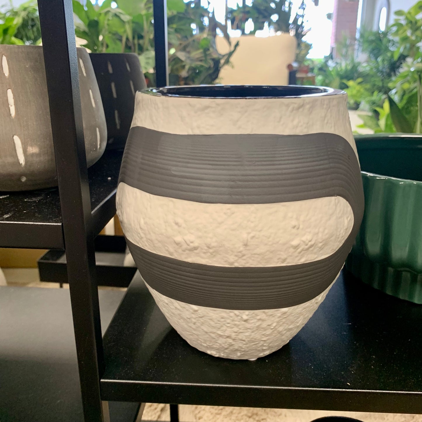 Black + White Stoneware Vase