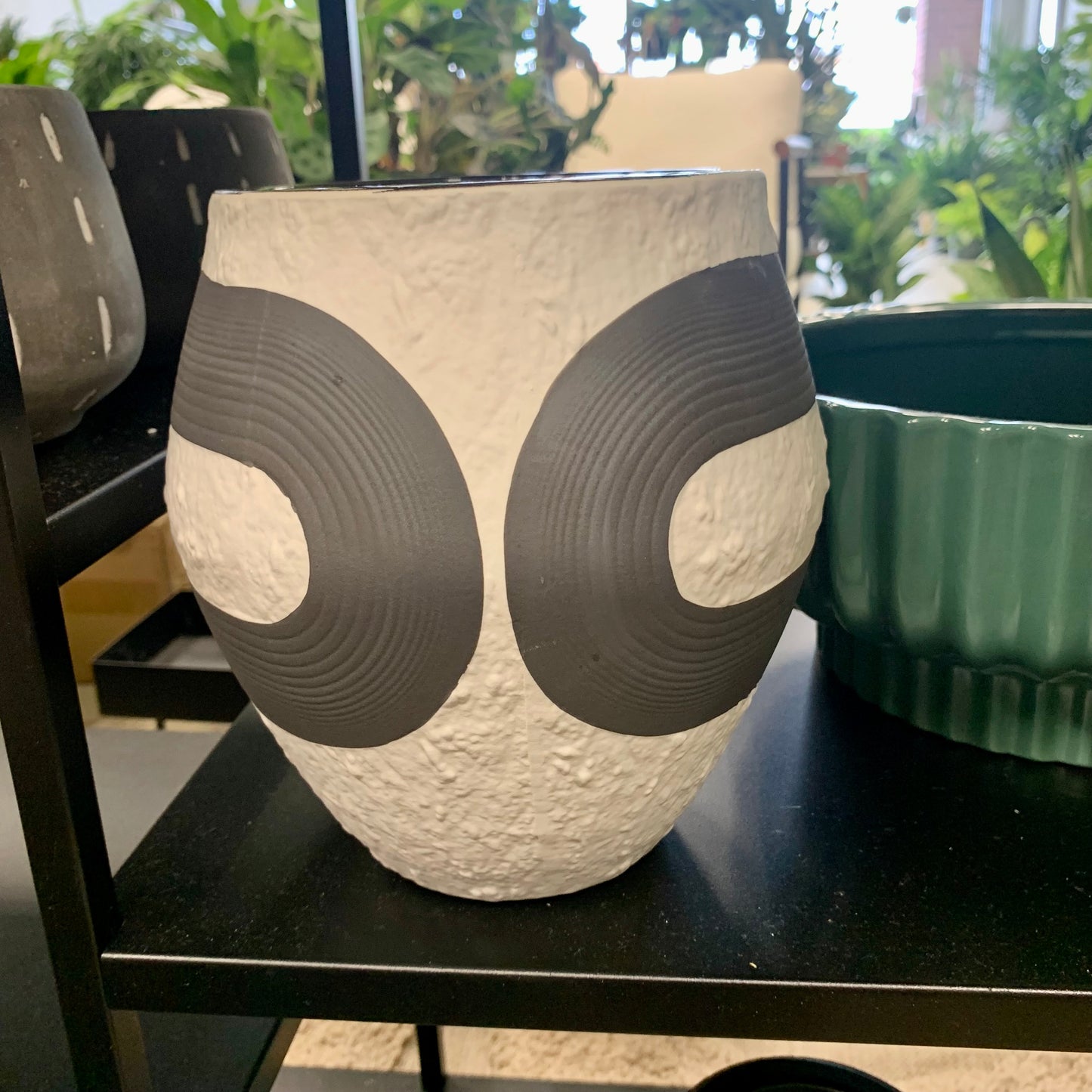 Black + White Stoneware Vase