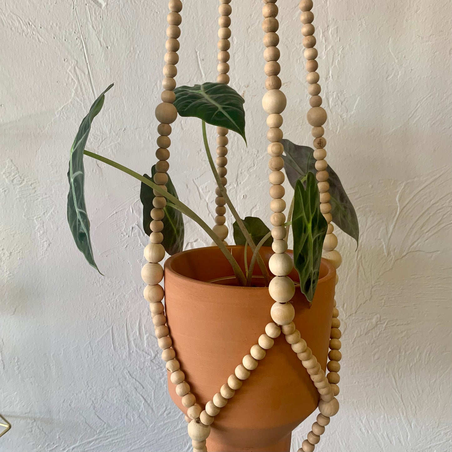 Wood Bead Plant Hanger