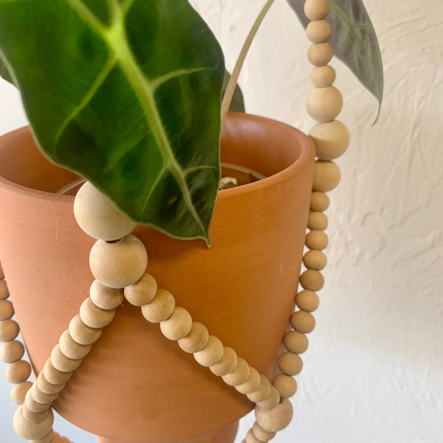 Wood Bead Plant Hanger