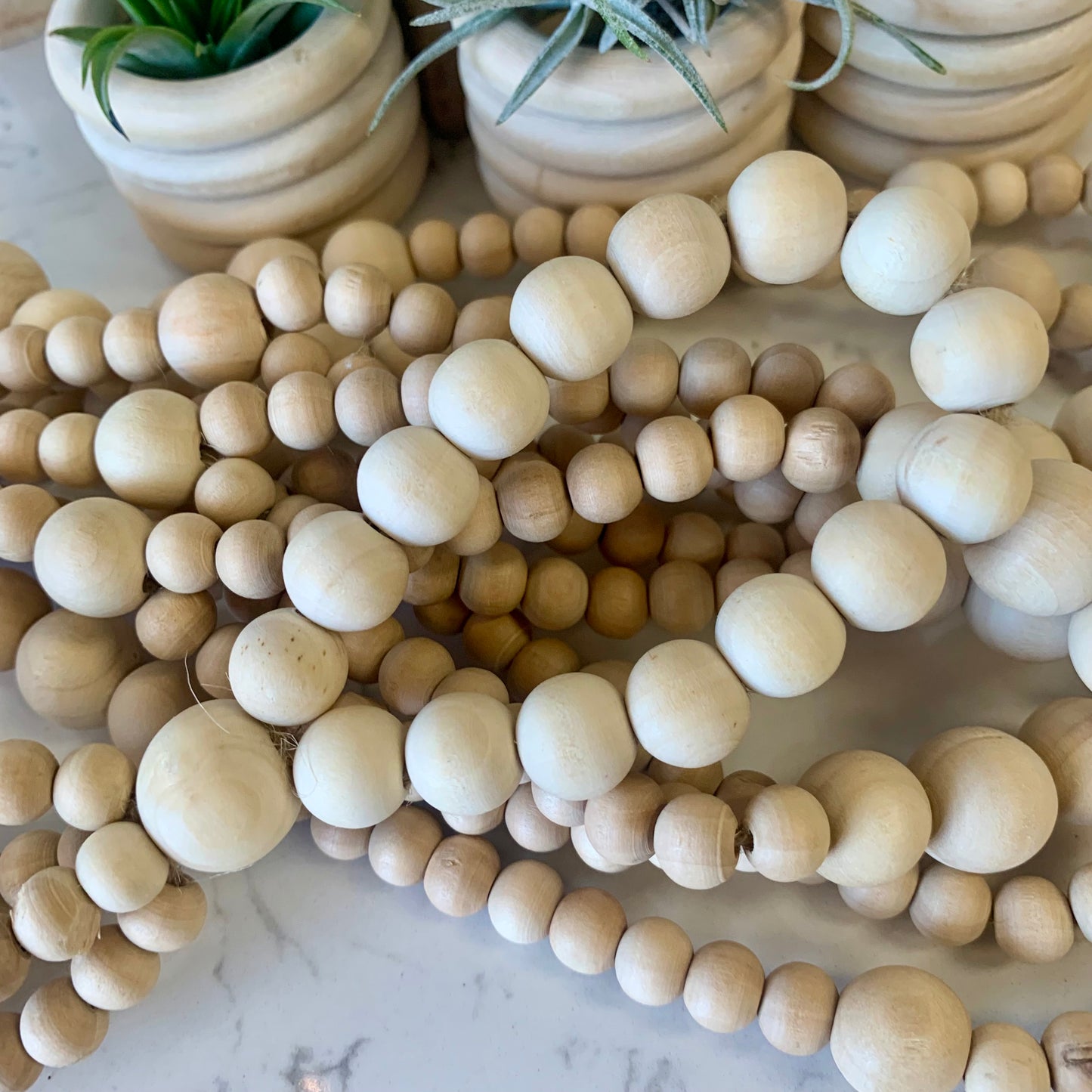 Wood Bead Plant Hanger