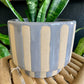 Striped Stoneware Planter