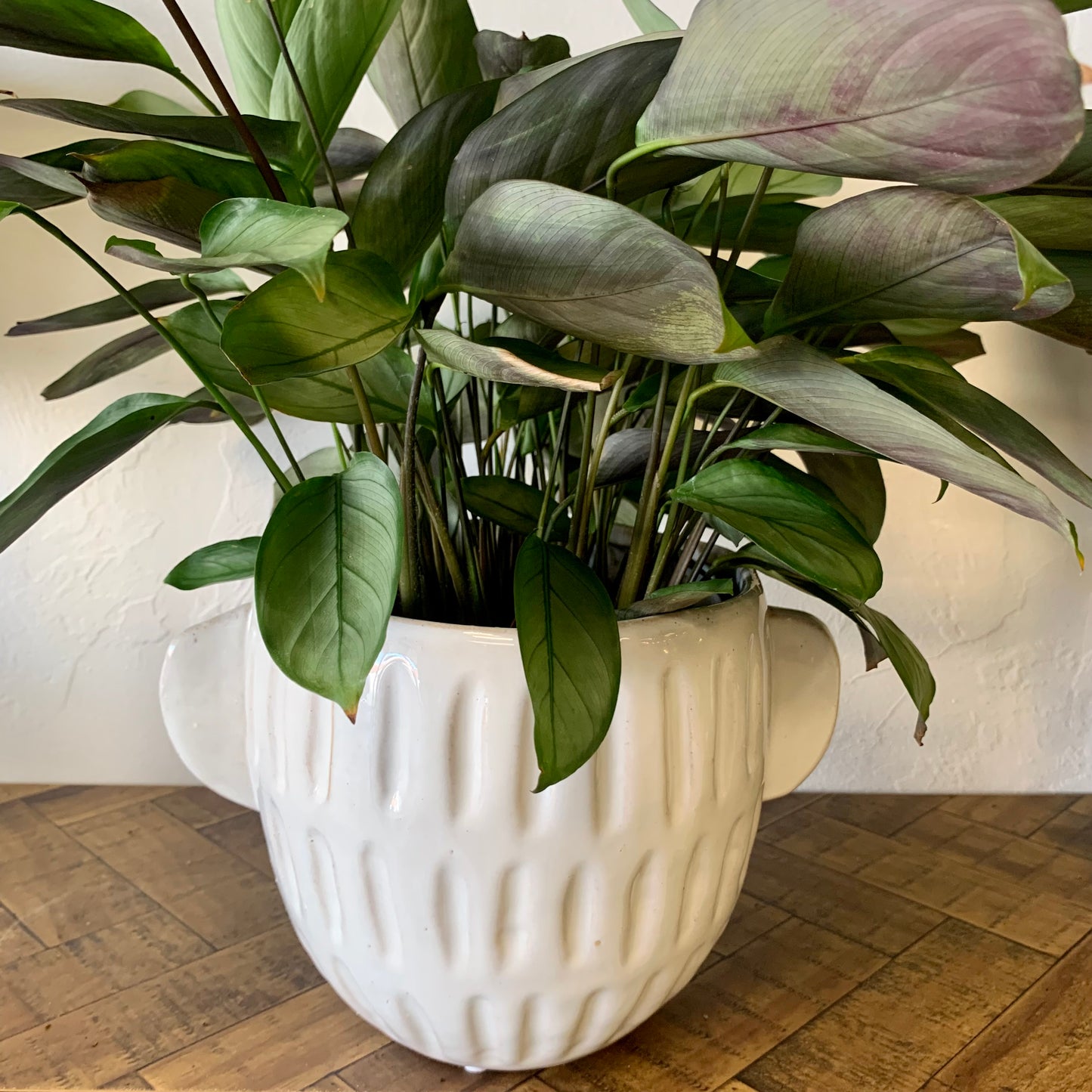 White Stoneware Planter