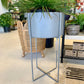 Gray Metal Planter with Stand