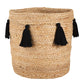 Natural Jute Bag with Black Tassels